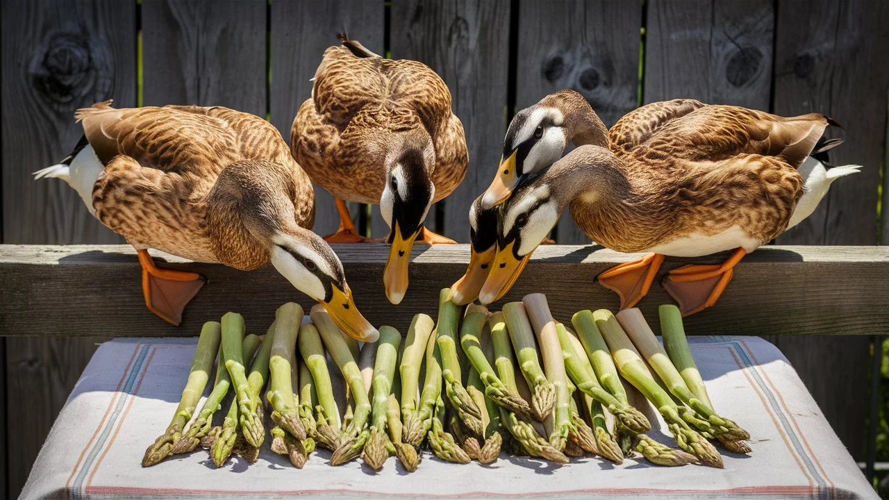 Ducks Eat Asparagus raw